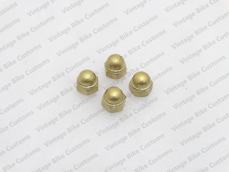 ROYAL ENFIELD BRASS SHOCKERS DOME NUTS (4 NUTS)