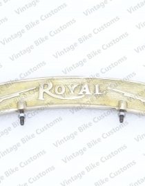 ROYAL ENFIELD FRONT MUDGUARD NUMBER PLATE BRASS ROYAL EMBOSSED
