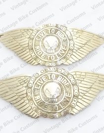ROYAL ENFIELD PETROL TANK BADGES LIVE TO RIDE BRASS MADE