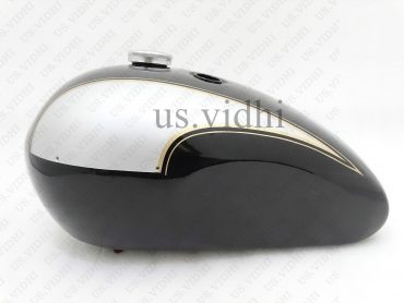 TRIUMPH T140 BLACK & SILVER PAINTED PETROL FUEL TANK WITH CAP