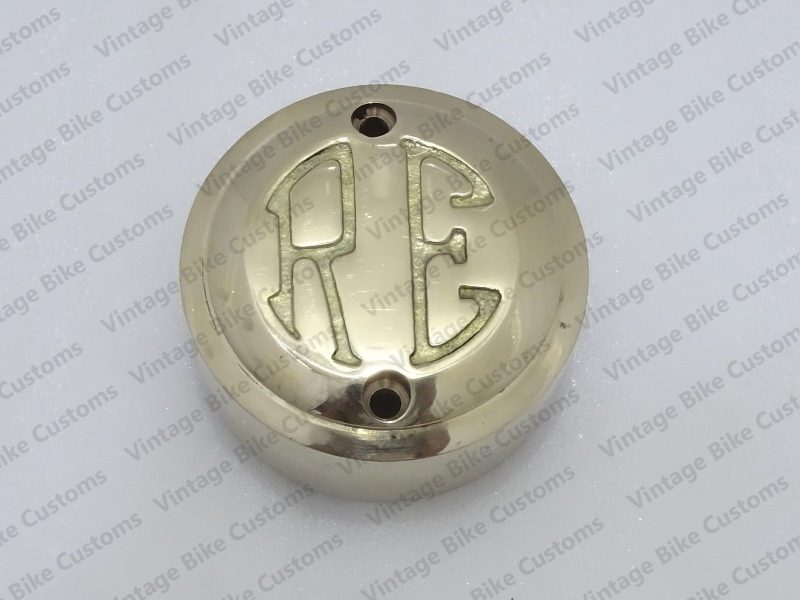 ROYAL ENFIELD BRASS DISTRIBUTOR COVER 'RE' EMBOSSED