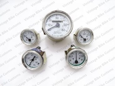 WILLYS JEEP SPEEDOMETER,TEMP,OIL,FUEL,AMP GAUGES KIT WHITE FACE