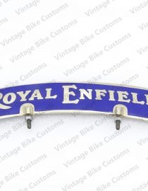 ROYAL ENFIELD  FRONT MUDGUARD BRASS NUMBER PLATE BLUE STICKER