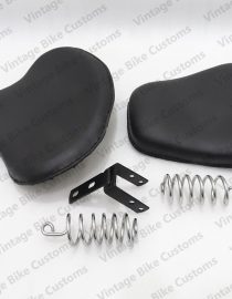 ROYAL ENFIELD HARLEY STYLE FRONT & REAR LEATHERITE COMPLETE SEATS