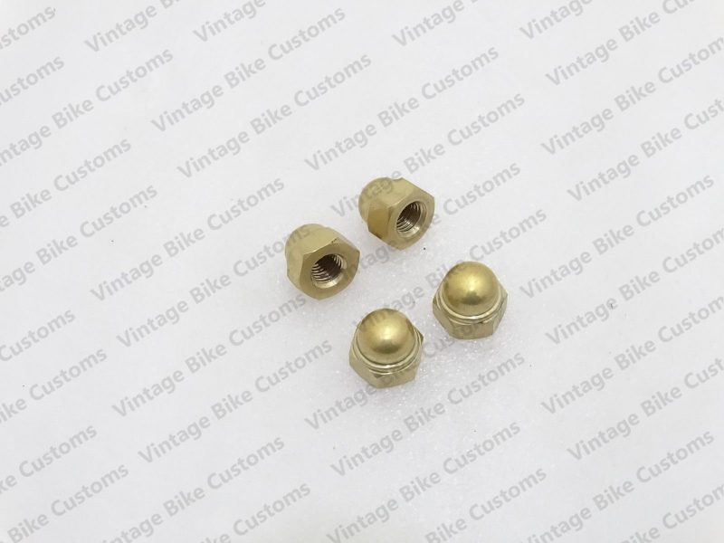 ROYAL ENFIELD BRASS SHOCKERS DOME NUTS (4 NUTS)|