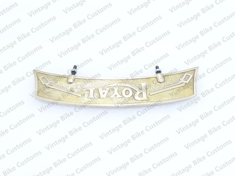 ROYAL ENFIELD FRONT MUDGUARD NUMBER PLATE BRASS ROYAL EMBOSSED|||