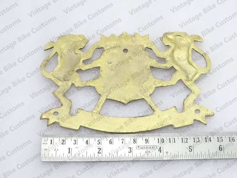 ROYAL ENFIELD BRASS MADE REAR NUMBER PLATE LION BADGE|
