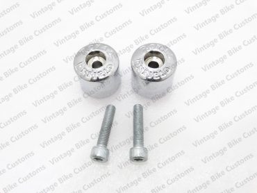 ROYAL ENFIELD PLASTIC HANDLE BAR WEIGHTS IN CHROME EMBOSSED