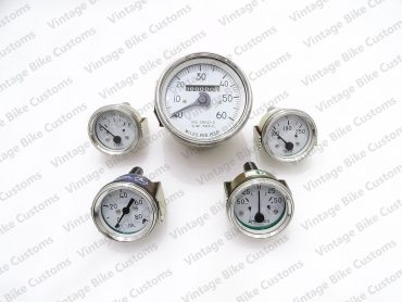 WILLYS JEEP SPEEDOMETER,TEMP,OIL,FUEL,AMP GAUGES KIT WHITE FACE