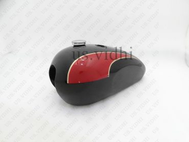 TRIUMPH T140 BLACK & RED PAINTED PETROL FUEL TANK WITH CHROMED CAP