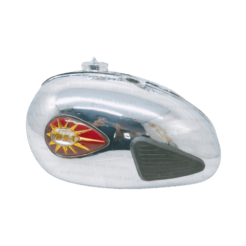 Gas Tank For Bsa A65 Thunder Bolt Dual Carb In Chrome With Cap, Badges,Knee Pads