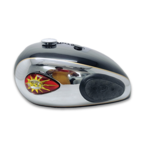 Gas Tank For BSA 1960's Super Rocket A7 A10 Black and Chrome