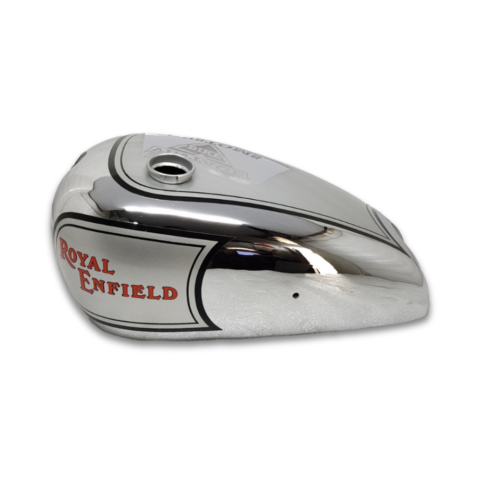 Gas Tank For Royal Enfield J,G Models 1940's Silver and Chrome
