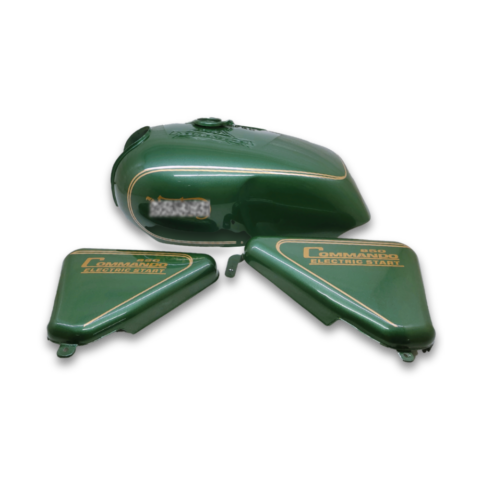 Gas Tank For Norton Commando 850 Electric Start Green With Panels