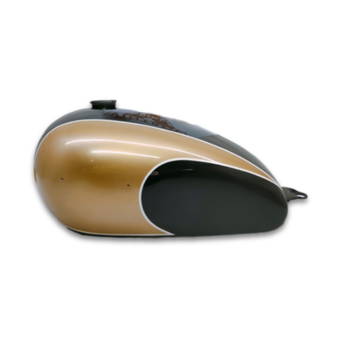 Gas Tank For 1970's Triumph Trident T150 Black and Gold