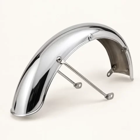 Chrome motorcycle mudguard — sample artwork