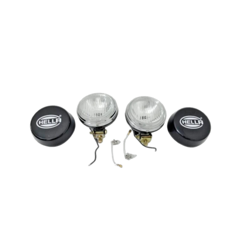 Pair Hella Clear Fog Lamp With Cover With Bulb H3 Halogen Bulb Universal Fit