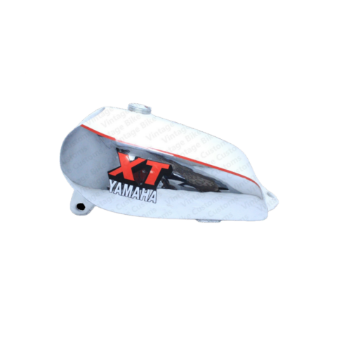 Gas Tank For Yamaha Xt Tt 500 1U6,1980 In Chrome And White Painted (Fuel Tank)