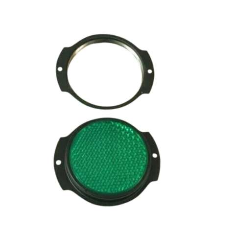 Fits Willys M38 M151A1 M35 Jeeps Truck Pair Green Reflector Pair Black Bezel