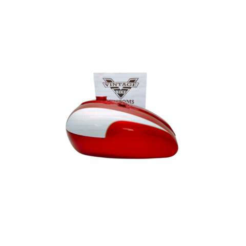 Gas Tank For Triumph T120 Oif 1971's Red And White Paint (Fuel Tank)
