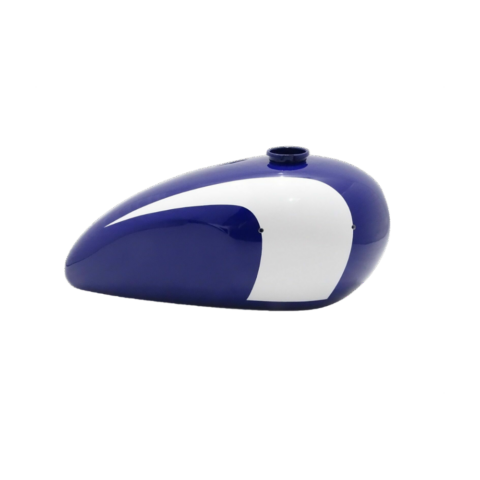 Gas Tank For Triumph T140 Oifpetrol Usa Version In Blue &White Paint