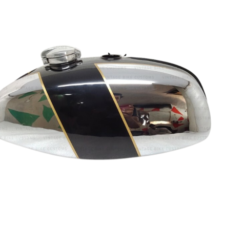 Gas Tank For Bsa B25 B50 Tr25 1971-73 D355 Chrome & Black Paint