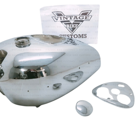 Gas Tank For Bsa M20 M21 Dlx M22 M23 M24 1938-40 In Chromed With Cap&Meter Plate