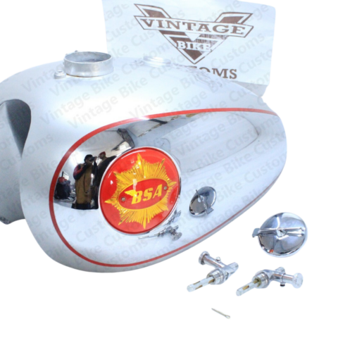 Gas Tank For Bsa Goldstar Dbd32 34 in Silver Paint whit Cap ,Tap (No Badges)