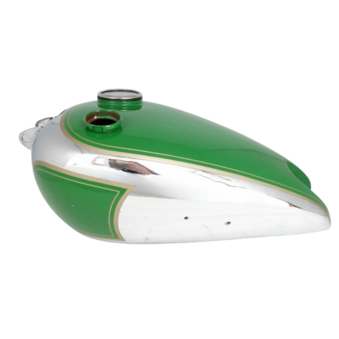 Gas Tank For Bsa C10 C11 In Green Paint &Chromed With Replica Meter (Fuel Tank)