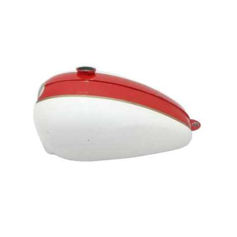 Gas Tank For Triumph T120 In Red & White Paint