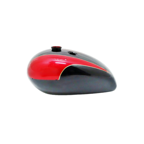 Gas Tank For Triumph T140 In Black & Red Paint With Chromed Cap (Fuel Tank)