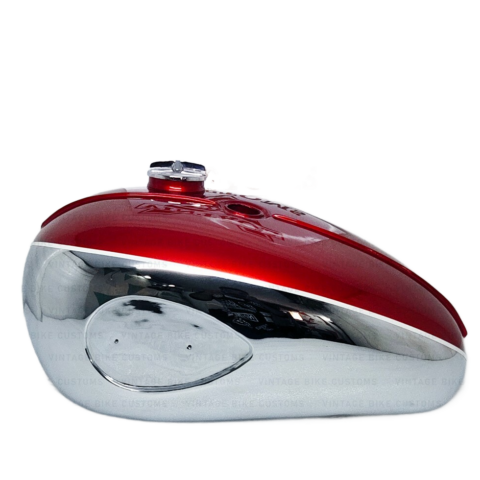 Gas Tank For Bsa A65 1968-69 2 Gallon Usa Specs In Cherry & Chrome With Cap