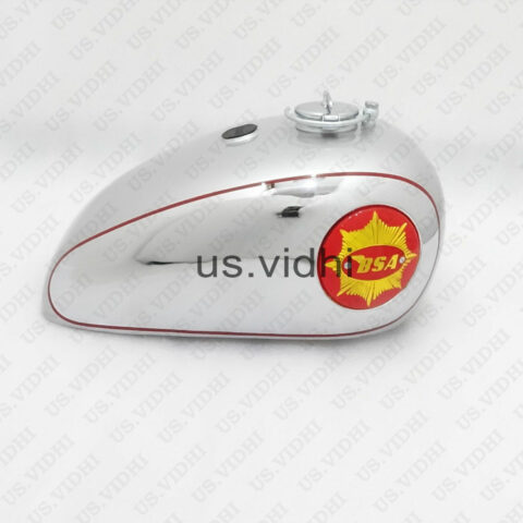 Gas Tank For Bsa Gold Star In Silver & Chromed With Cap, Badges & Breather Pipe