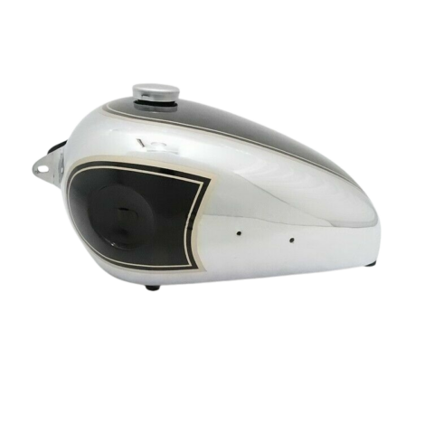 Gas Tank For Bsa B31 B33 Plunger Model In Black Paint Chromed With Cap