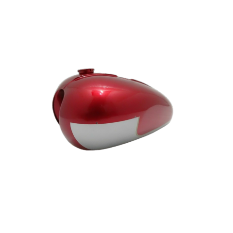 Gas Tank For Triumph T120 Oif 1971 & Onward In Cherry & Silver (Fuel Tank)