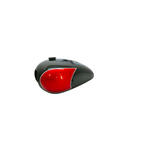 Gas Tank For Triumph T140 In Black And Cherry With Free Cap (Fuel Tank)