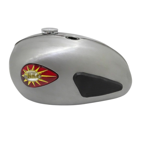 Gas Tank For Bsa A65 Thunderbolt Single Carb In Raw With Badges ,Knee Pads, Cap