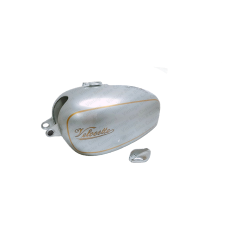 Gas Tank For Velocette Thruxton Silver Paint Golden Lining