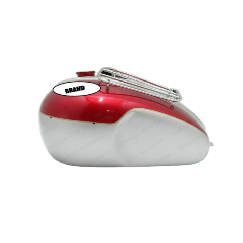Gas Tank For Triumph T90 5T Speed Twin In Silver & Red With Cap And Parcal Rack
