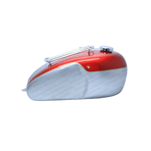 Gas Tank For Triumph T120 Bonneville 3.5 Gal In Cherry & Silver Paint With Cap
