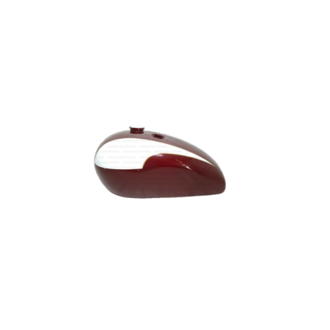 Gas Tank For Triumph T140 In Maroon & White Paint
