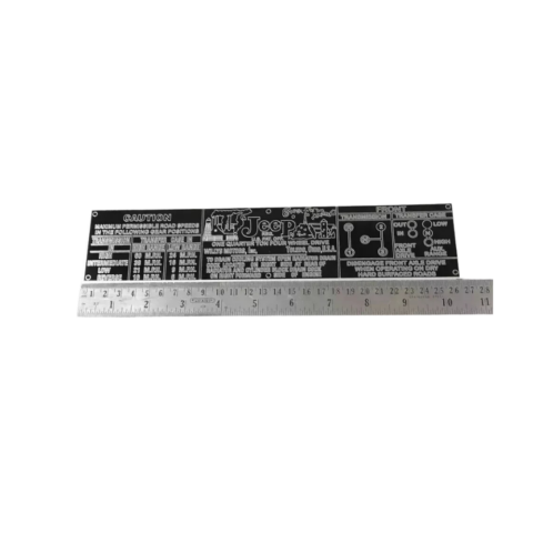 Fits Willys Jeep CJ2A CJ3A CJ3B Dash Data Plate