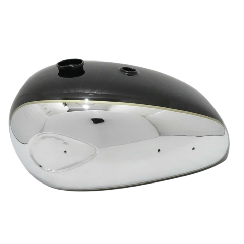 Gas Tank For Bsa A7 A10 Super Rocket In Black Paint Chrome