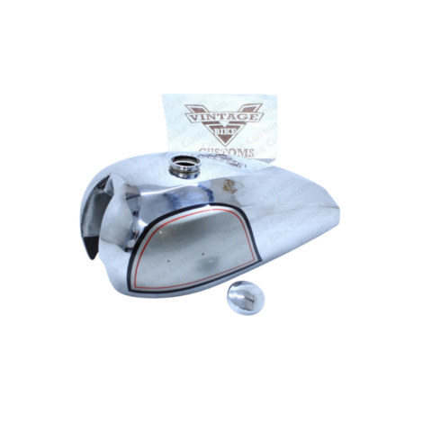 Gas Tank For Norton Dominator Model 88 99 Wideline In Chrome & Silver paint +Cap
