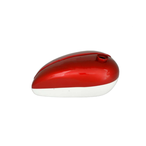 Gas Tank For Triumph T120 Tr6 1960 Duplex Frame in Cherry & White Paint