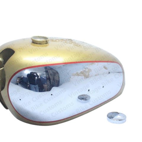 Gas Tank For Bsa Golden Flash A10 Plunger Model In Golden Paint &Chrome With Cap