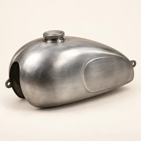 Raw steel fuel tank — sample artwork